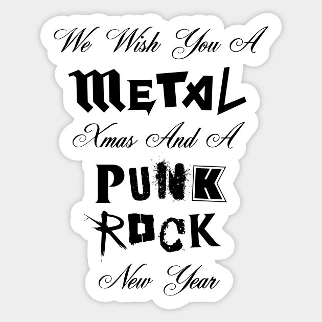 We Wish You A Metal Christmas Sticker by Byway Design